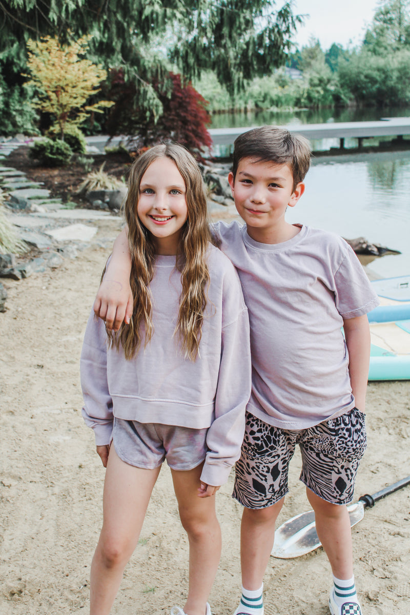 Vintage Cropped Sweatshirt | Pinkish Grey | Women & Youth 10+