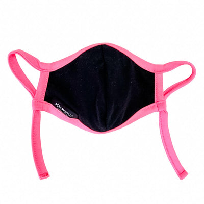 BLACK MASK WITH PINK STRAPS